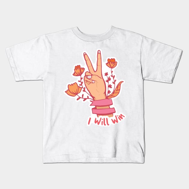 I will win - breast cancer awareness Kids T-Shirt by Misfit04